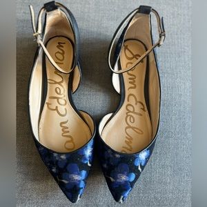 Sam Edelman Blue Floral Jacquard Radley Flats Size 7.5